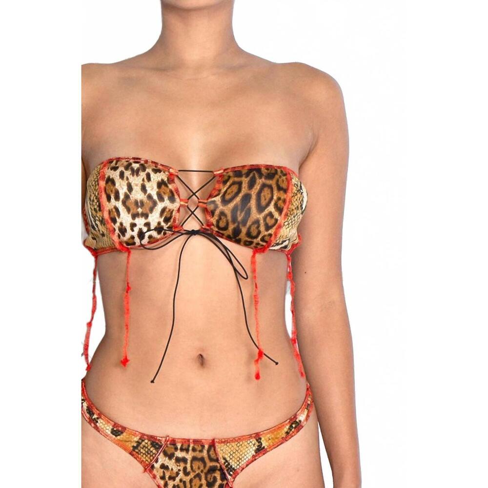 NEW REHAB LAB bite me bikini set in multi